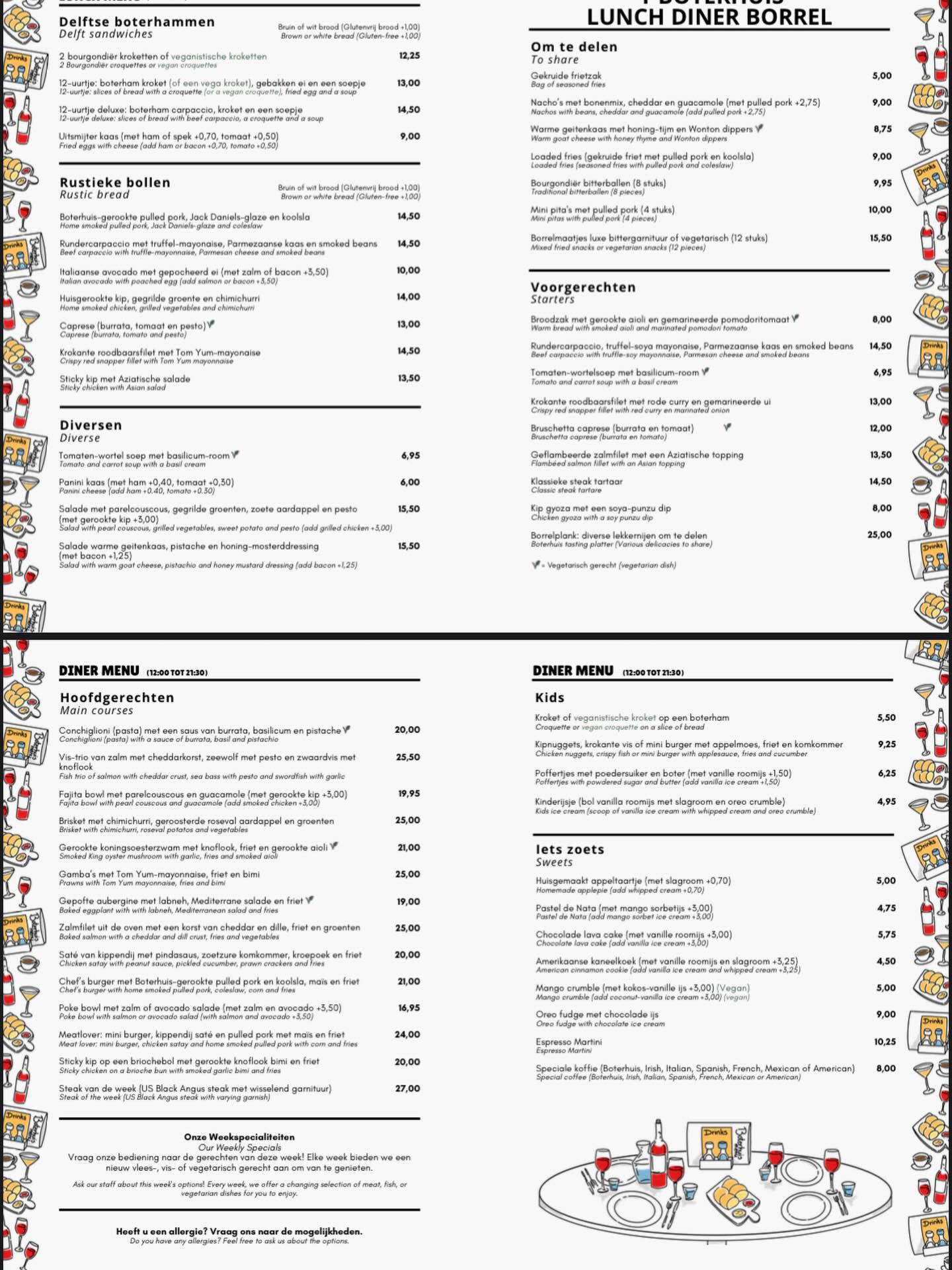 NEW. De nieuwe kaart gaat vandaag in. Het ontwerp is gemaakt door @dirkje.reuvers Wij hebben heel veel zin om de nieuwe gerechten voor jullie te maken. Kom je gezellig langs?